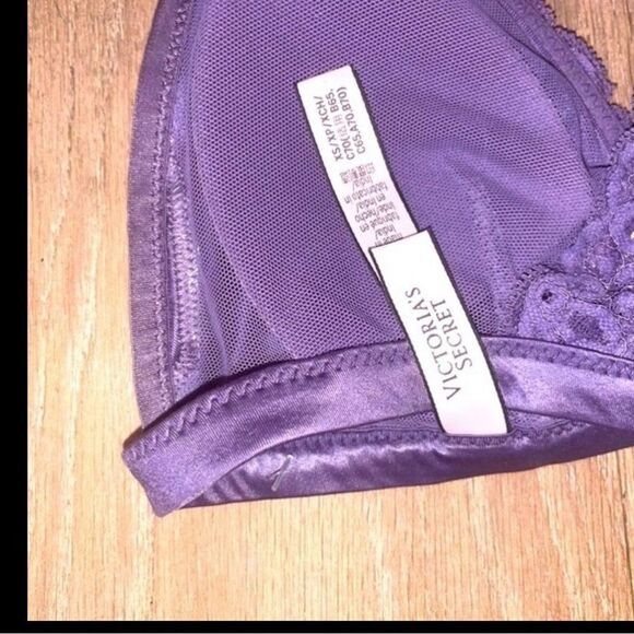 VICTORIA SECRET LAVENDER PLUNGE LACE CAGE RACERBACK BRALETTE XS - Picture 11 of 14